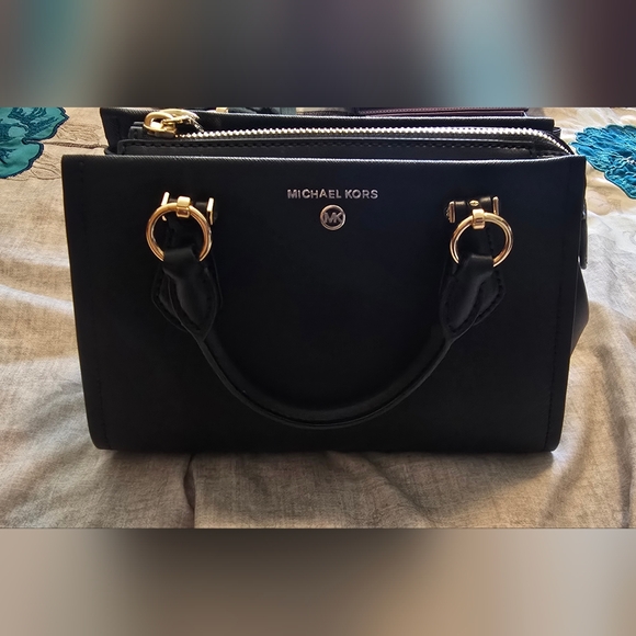 Michael Kors Handbags - Michael Kors Black Satchel with Gold Accents NWT